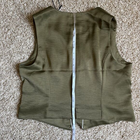Scotch And Soda Vest Womens Size Large High Neck Martini Olive Green NEW W TAGS - Picture 8 of 10
